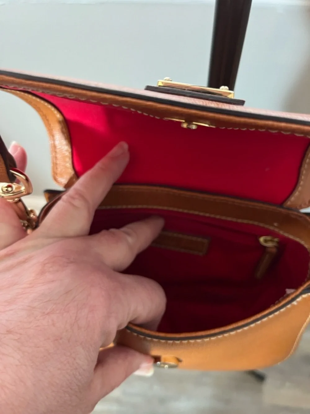 Dooney & Bourke Saddle Crossbody in Cognac Brown - Picture 5 of 5